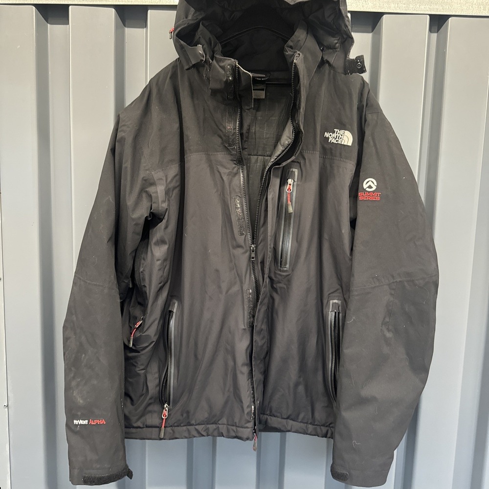 The North Face Coat Jacket Mens XL HyVent Alpha Summit Series Black Primaloft